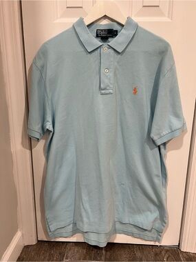 Polo by Ralph Lauren Men's Light Blue Polo Shirt Size Large Preppy